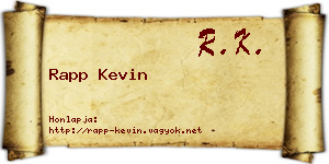 Rapp Kevin névjegykártya